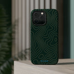 Topographic Green Magnetic Impact-Resistant iPhone Case | MagSafe compatible  Shamo's