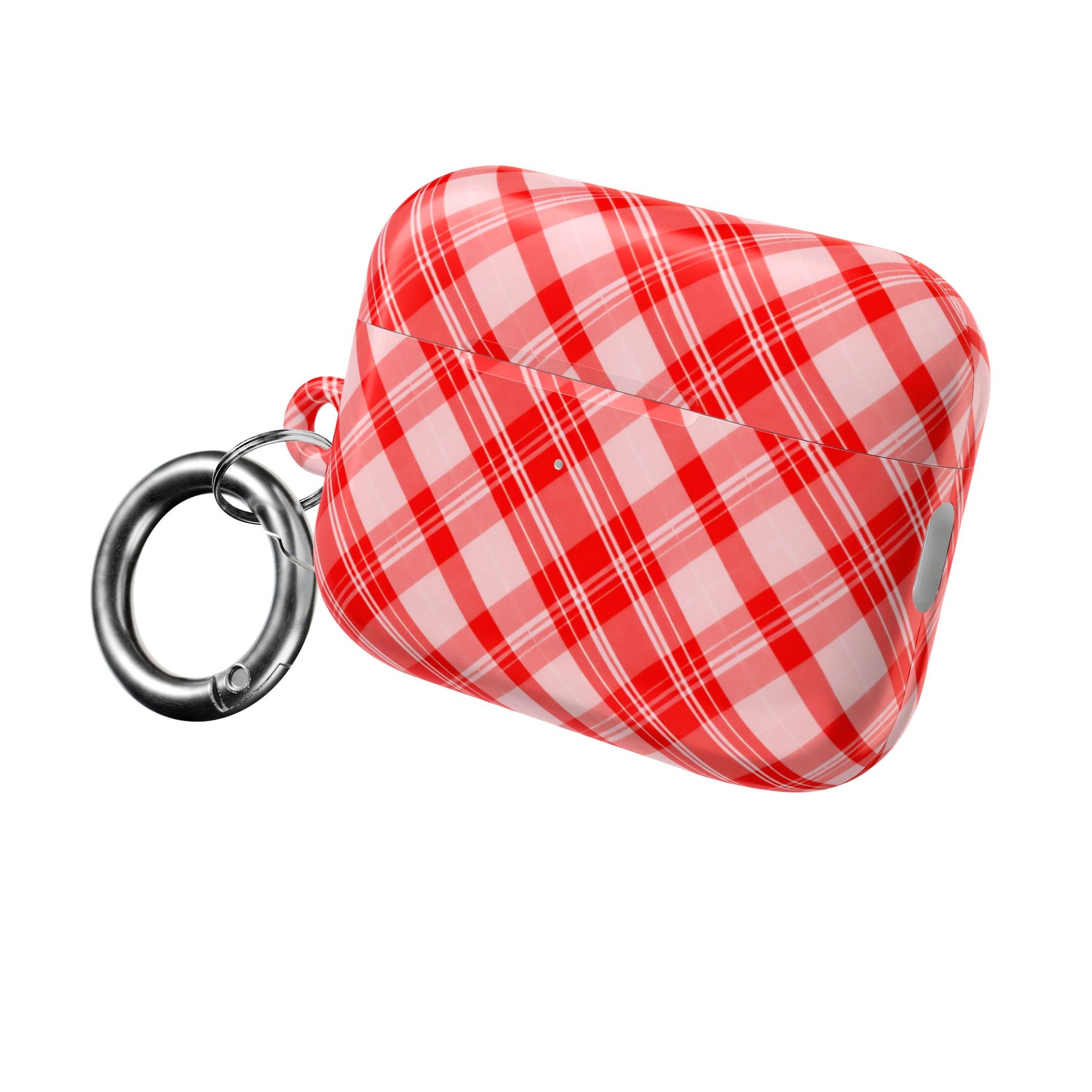 Red Plaid AirPod Case – Festive Check Pattern Protective Cover