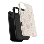Pink Watercolor Heart Floral Pattern | Tough Impact Phone Case  Shamo's