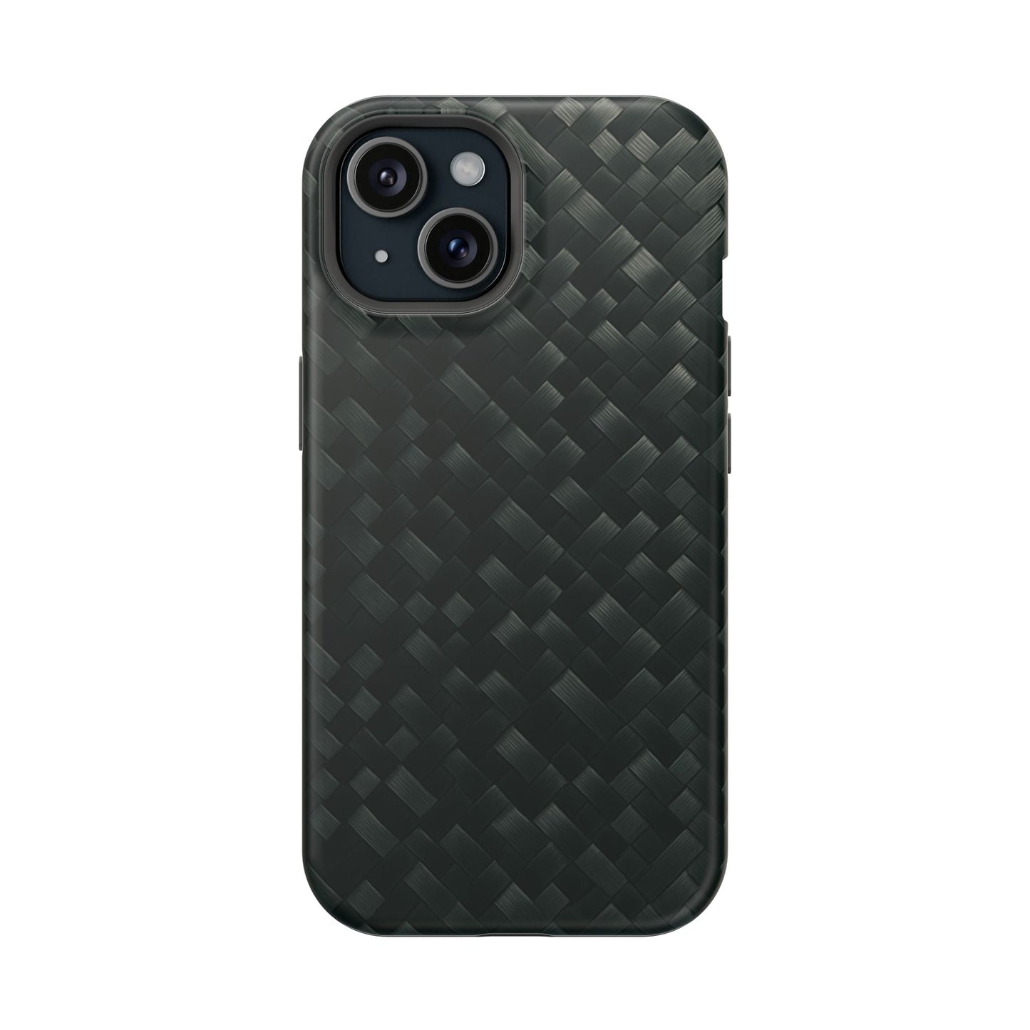 Dark Carbon Fiber Texture Magnetic Impact-Resistant iPhone Case | MagSafe compatible  Shamo's iPhone 15 / Matte
