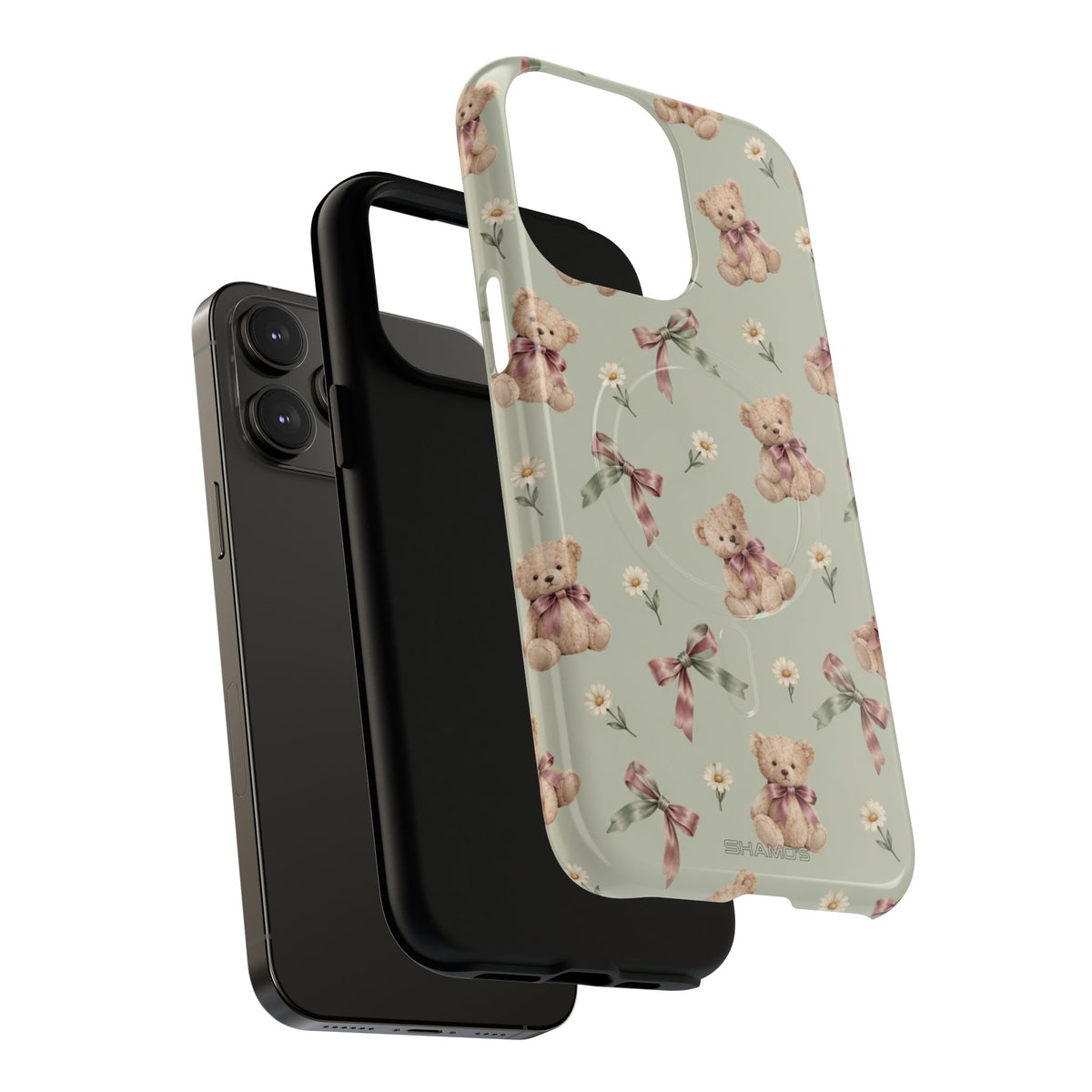 Funda para iPhone con lazo y osito de peluche con MagSafe