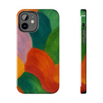 Abstract Color Wave Tough Phone Case — Bold Orange & Green Protective Phone Cover  Shamo's iPhone 12