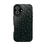 Dark Carbon Fiber Texture Magnetic Impact-Resistant iPhone Case | MagSafe compatible - iPhone 16 / Glossy - Shamo's