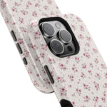 Rosebud Floral Tough iPhone Case | Pink Vintage Flower Protective Cover
