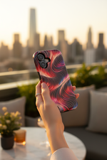 Abstract Red Wave Magnetic Impact-Resistant Phone Case | MagSafe