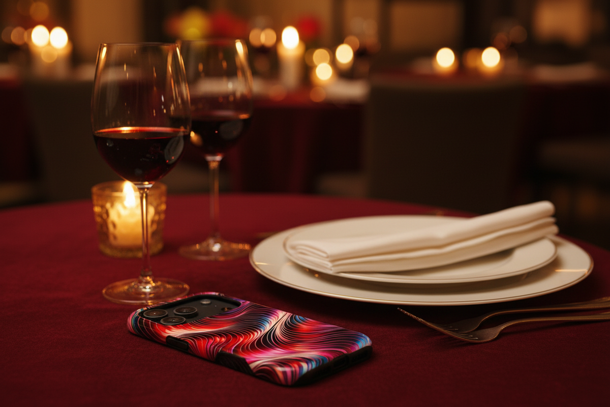 Abstract Red Wave Magnetic Impact-Resistant Phone Case | MagSafe