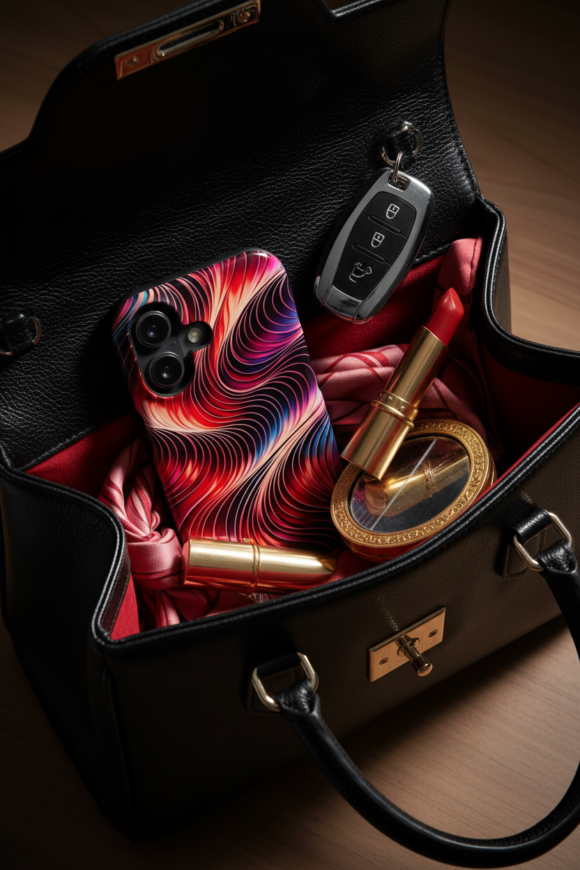 Abstract Red Wave Magnetic Impact-Resistant Phone Case | MagSafe