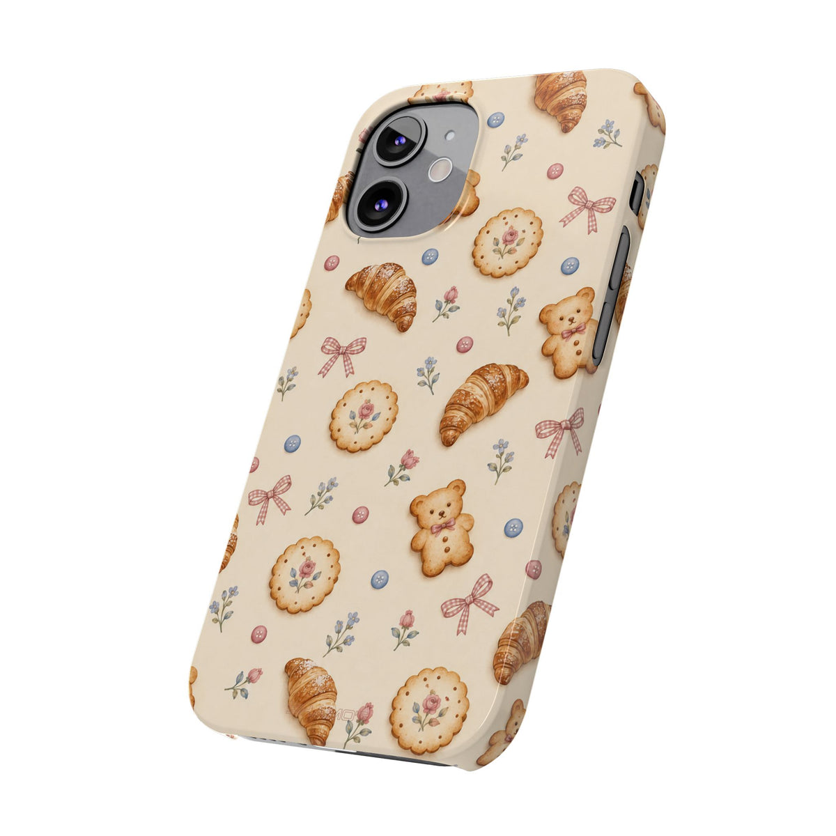 Slanke iPhone-hoes — knus bak- en teddybeerpatroon (recept, hert, knopen)