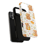 Honey Teddy Bear iPhone Case — Yellow Bee & Honey Pot Design with MagSafe