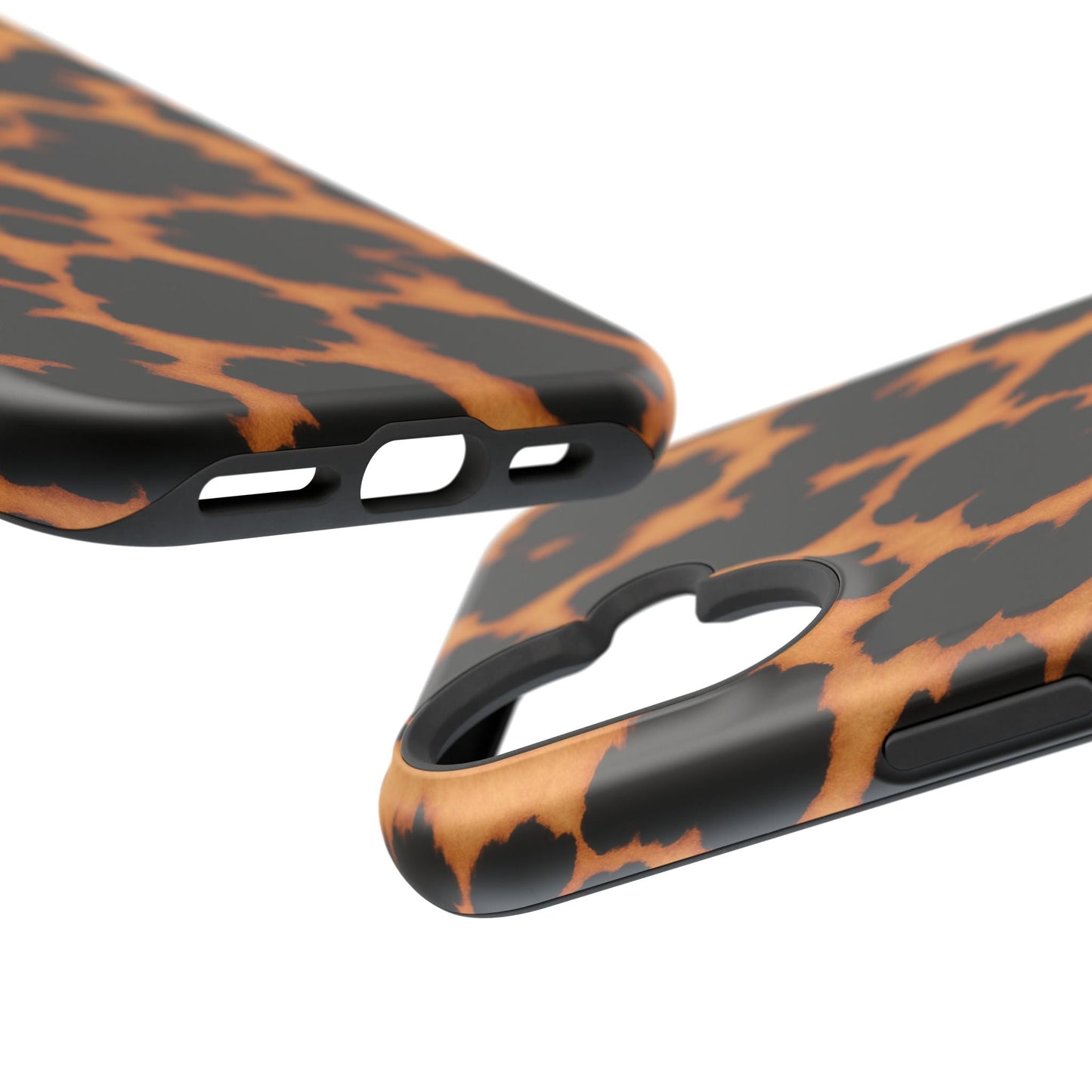 Leopard Print Impact-Resistant iPhone Case with MagSafe compatibility