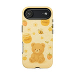 Cute Honey Teddy Bear iPhone Case — Yellow Bee & Honey Pot Design with MagSafe - Shamo's