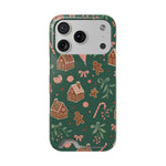 Holiday Gingerbread Phone Case with Card Holder — Festive Green Candy Cane Design  Shamo's iPhone 17 Pro / Glossy / Without gift packaging