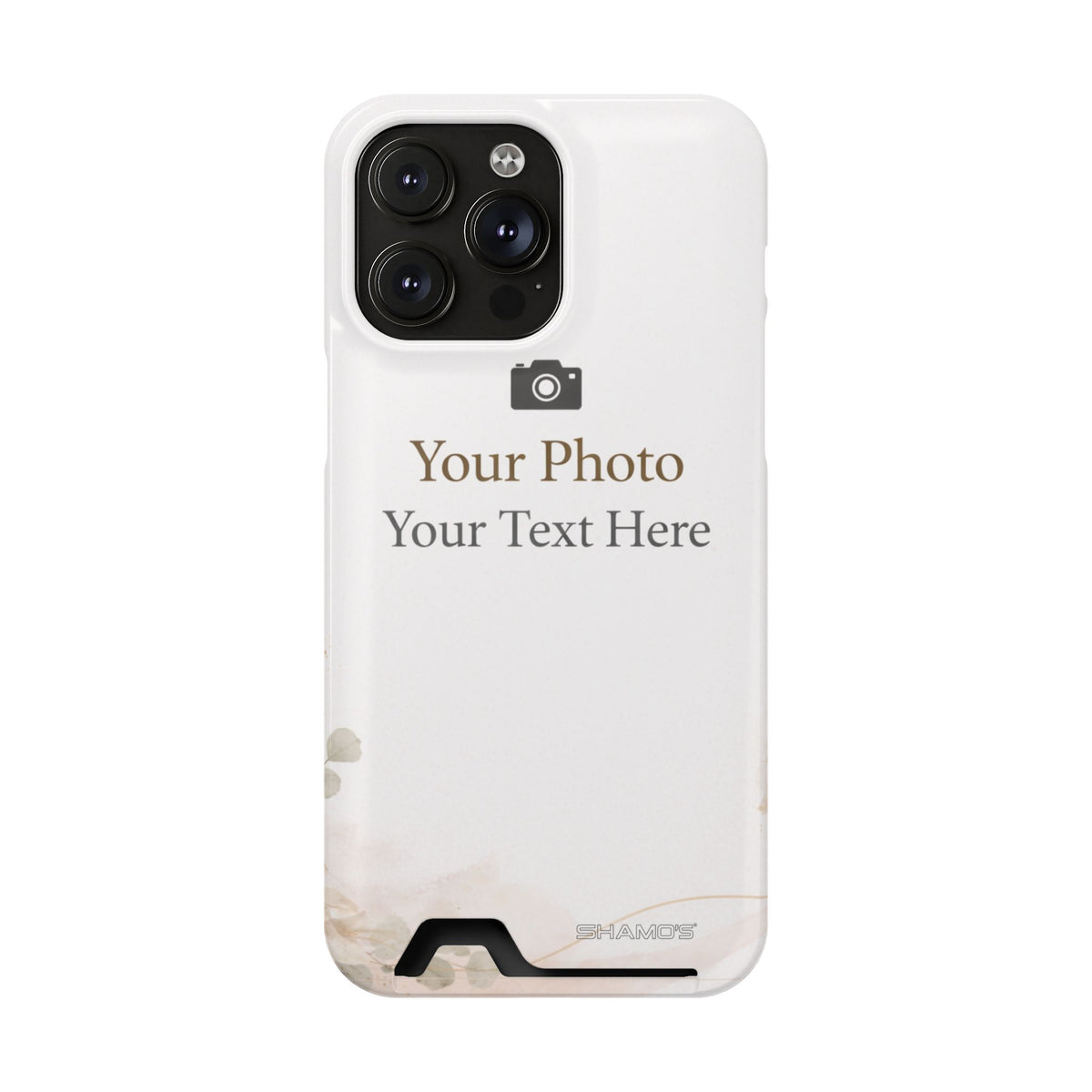 Funda para teléfono personalizable con tarjetero | Añade tu propia foto y texto