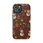 Snowman & Gingerbread Tough iPhone Case (MagSafe compatible)  Shamo's iPhone 15 / Matte
