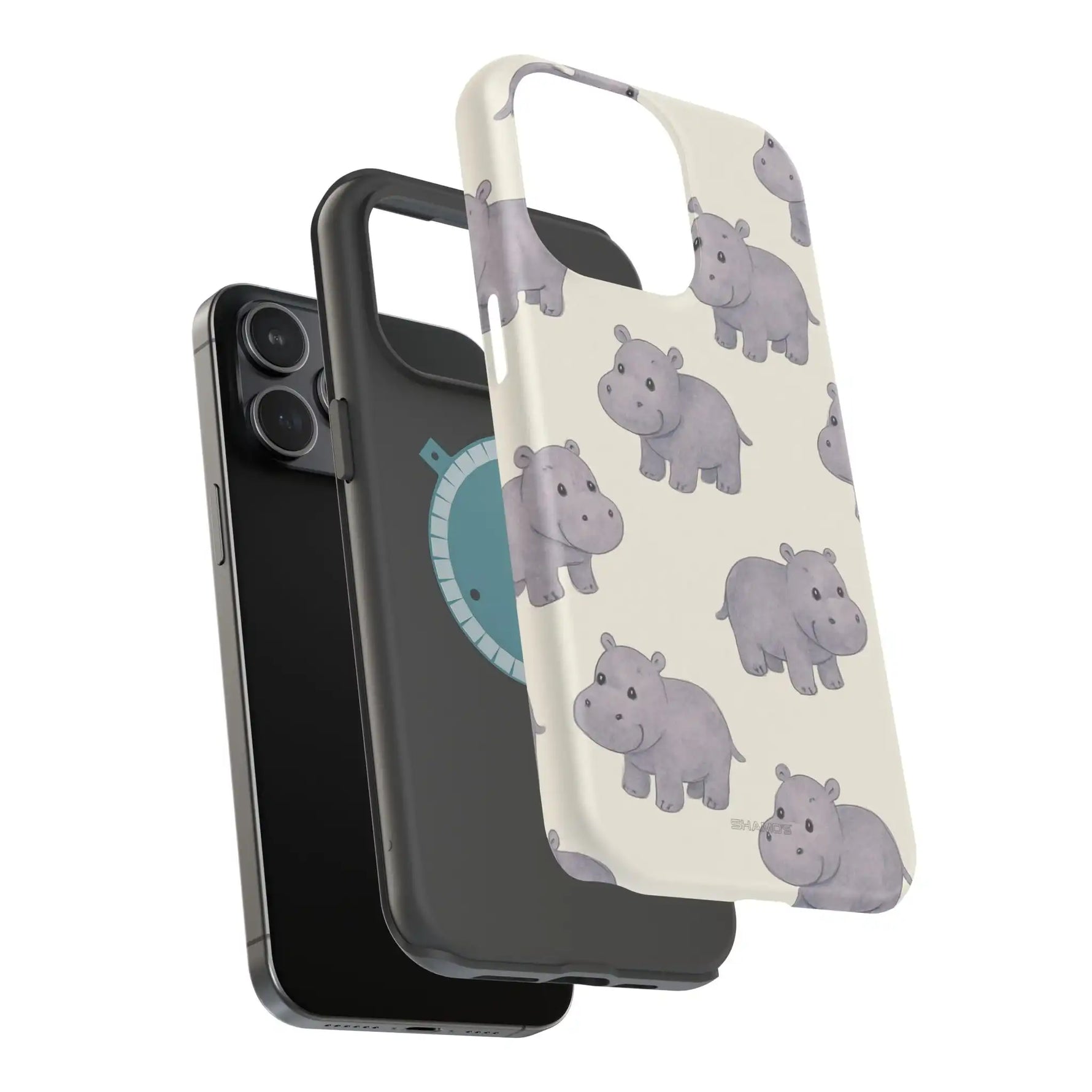 Cute Tiny Hippo Magnetic Impact-Resistant Phone Case