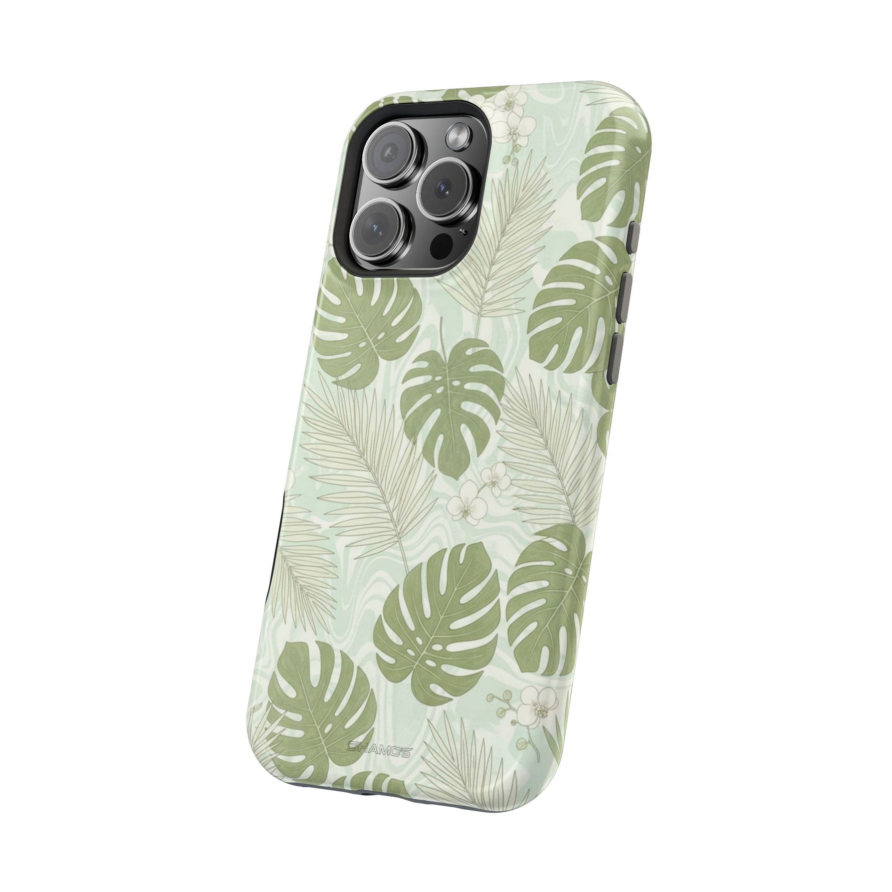 Tropical Monstera Phone Case, Impact-Resistant Magnetic iPhone Cover with MagSafe Compatibility