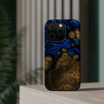 Blue Swirl & Burl Wood Impact iPhone Case | MagSafe compatible  Shamo's