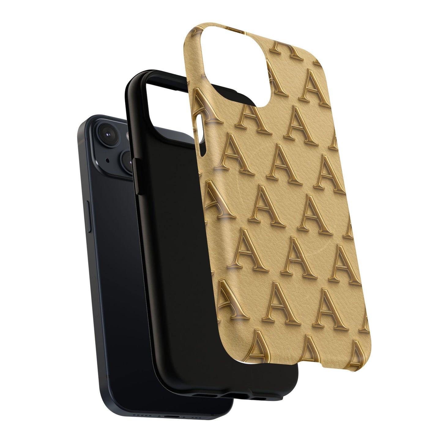 Gold Monogram 'A' iPhone Case with MagSafe