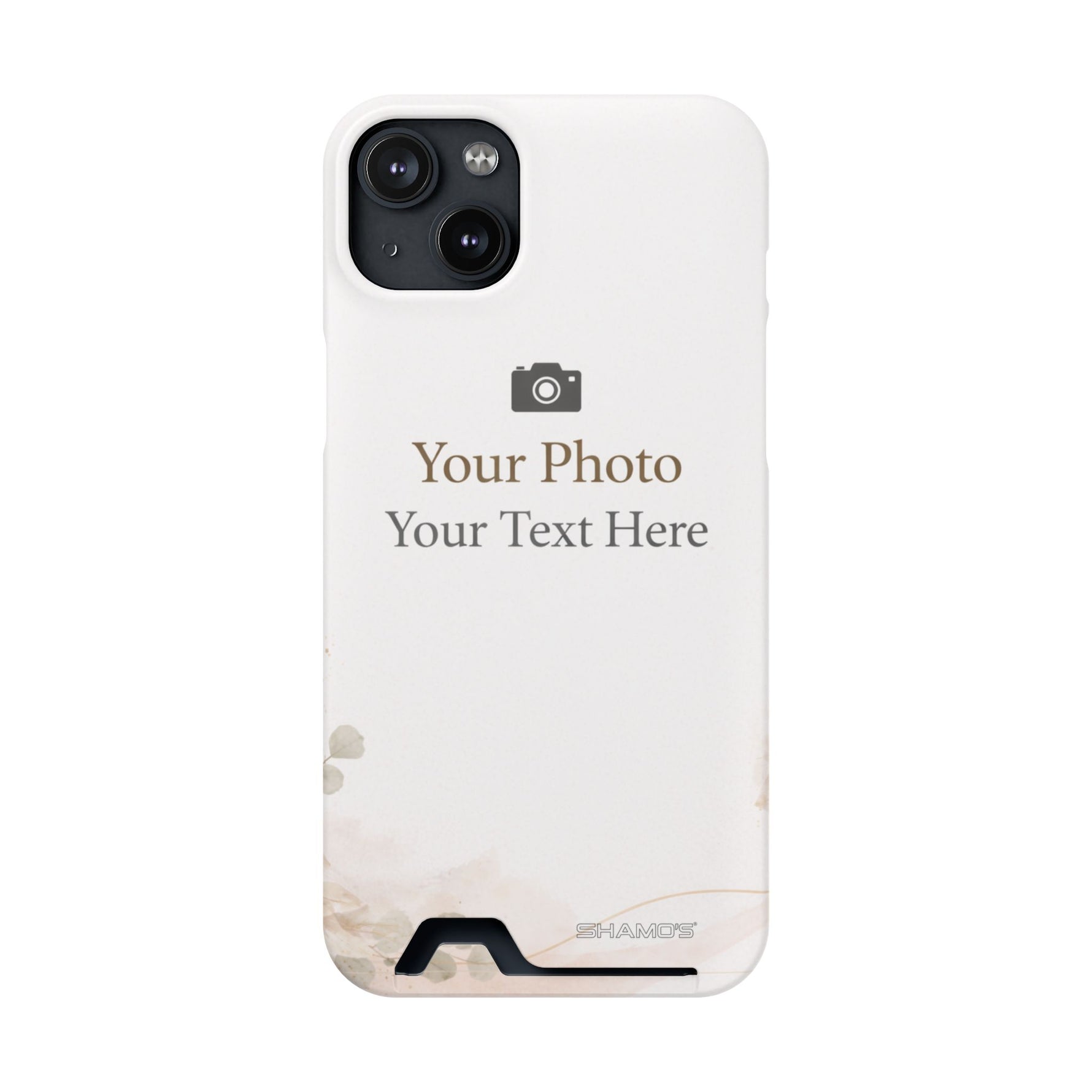 Personalizable Card-Holder Custom Phone Case | Add Your Own Photo and Text - iPhone 14 Plus / Matte / With gift packaging - Shamo's