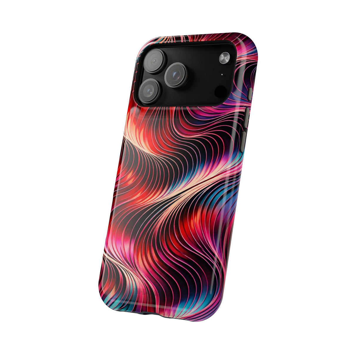 Abstract Red Wave Magnetic Impact-Resistant Phone Case | MagSafe