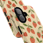 Strawberry Cherry Fruit Pattern iPhone Case | MagSafe Compatible - Shamo's