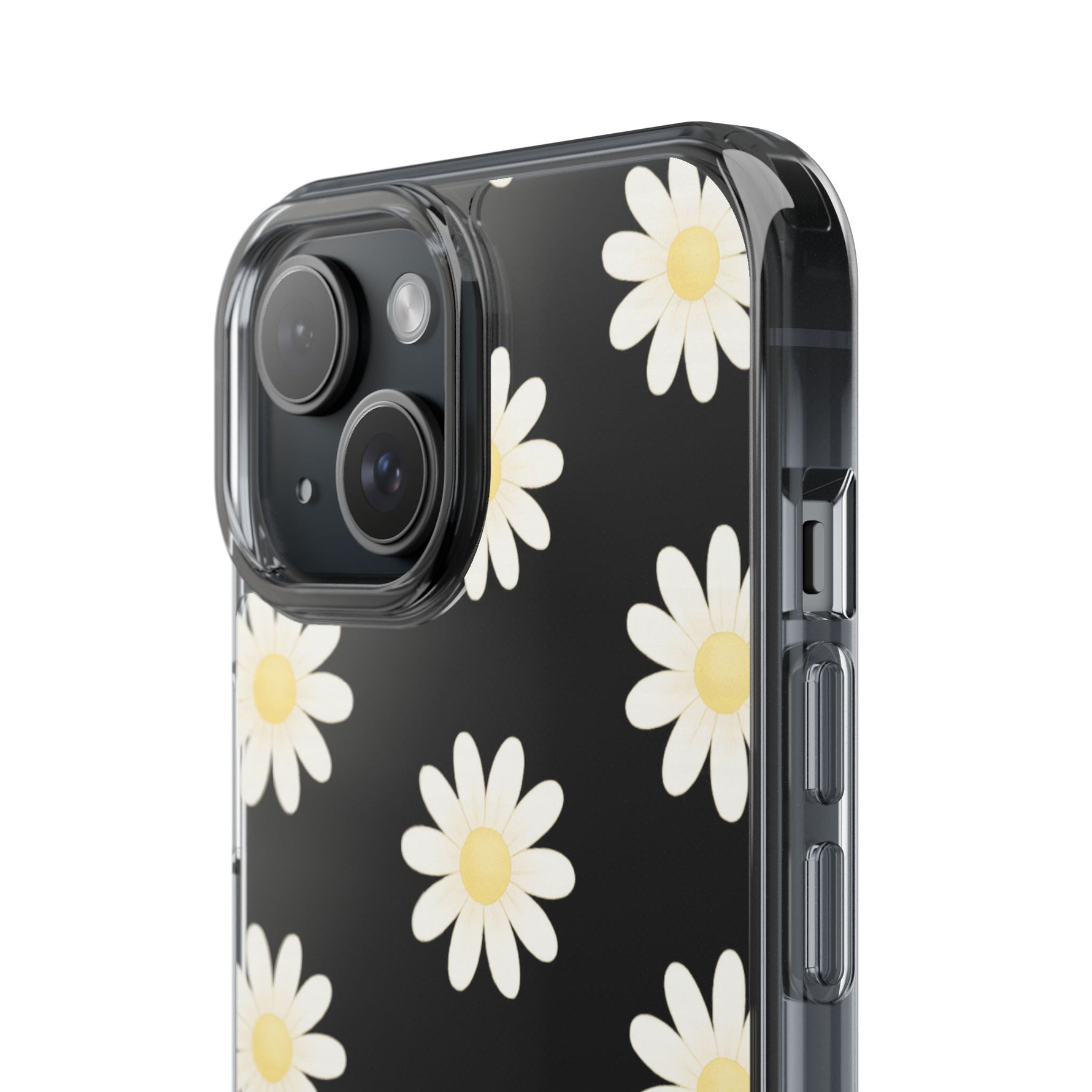 Clear Daisy Floral Phone Case, Impact-Resistant, Anti-Yellowing, Camera & Screen Protection - iPhone 17 / Without gift packaging - Shamo's