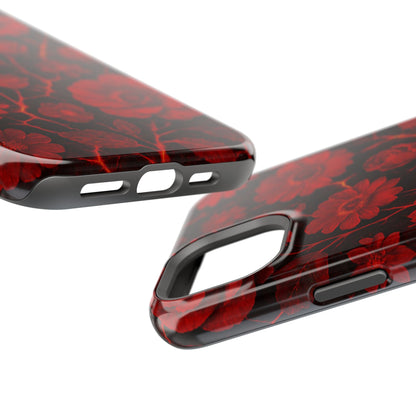 Melted Lava Dark Red Floral iPhone Case — MagSafe Compatible  Shamo's