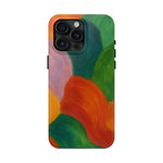 Abstract Color Wave Tough Phone Case — Bold Orange & Green Protective Phone Cover  Shamo's iPhone 15 Pro Max