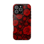 Melted Lava Dark Red Floral iPhone Case — MagSafe Compatible  Shamo's iPhone 16 Pro Max / Glossy