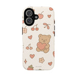 Teddy Berry Cozy Strawberry Pattern iPhone Case with MagSafe