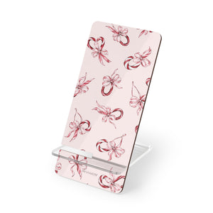 Phone Stand — Pink Ribbon Floral Mobile Display Stand - 2.8" x 5.9" / Glossy - Shamo's