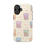 Cute Pastel Bear Impact Phone Case | Heart & Star Kawaii Pattern  Shamo's iPhone 16 Plus