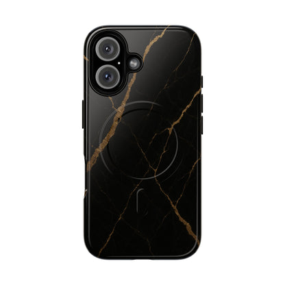 Black & Gold Marble iPhone Case with MagSafe - Shamo's