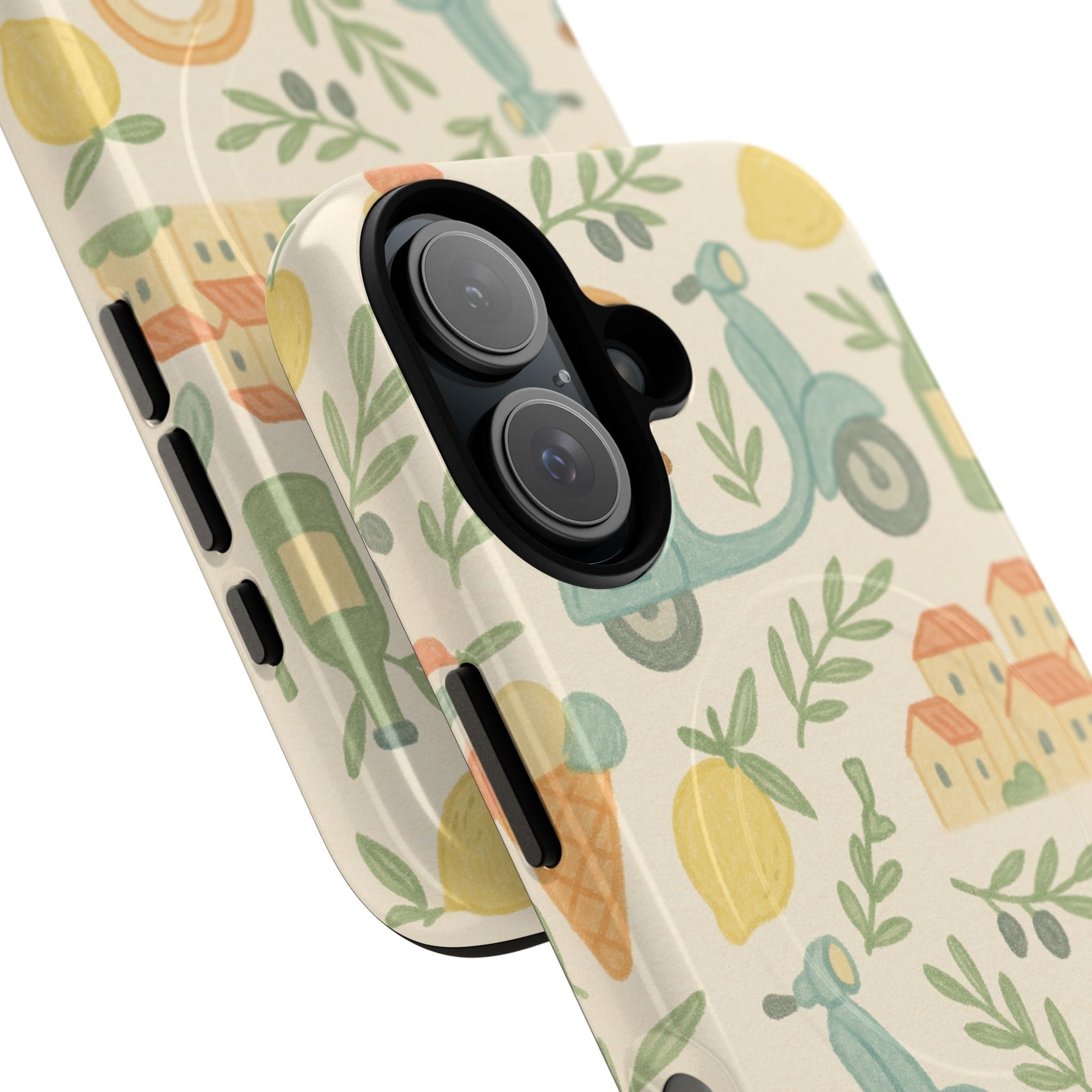 Italian Summer Drawing  iPhone Case — Lemon & Vespa Pattern Tough MagSafe Case  Shamo's