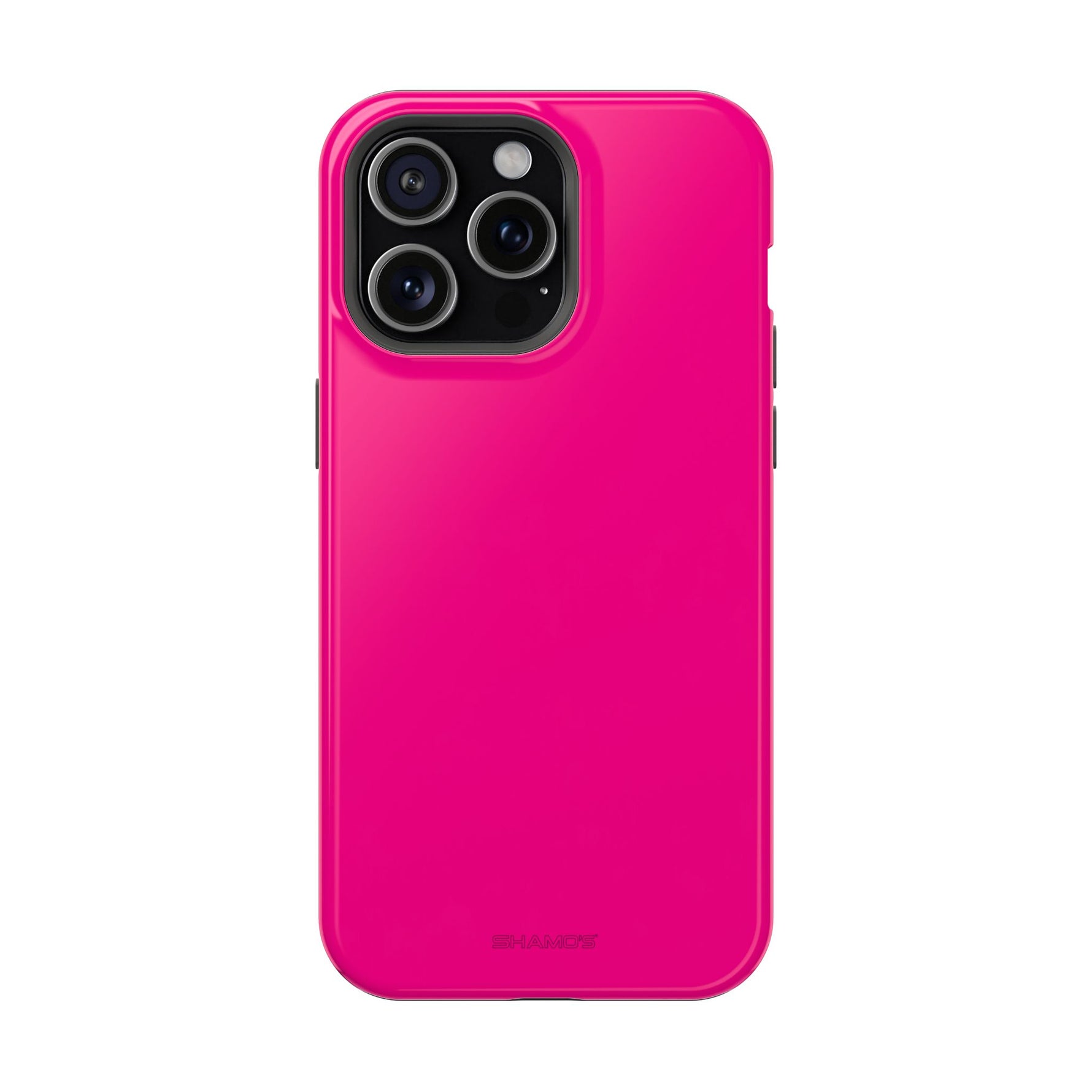 Neon Pink MagSafe Compatible Impact-Resistant Phone Case Hot Pink