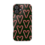 Candy Cane Heart MagSafe Impact-Resistant iPhone Case  Shamo's iPhone 16 Plus / Glossy