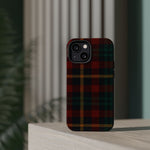 Plaid Impact-Resistant iPhone Case — Red Green Tartan Holiday Theme with MagSafe  Shamo's
