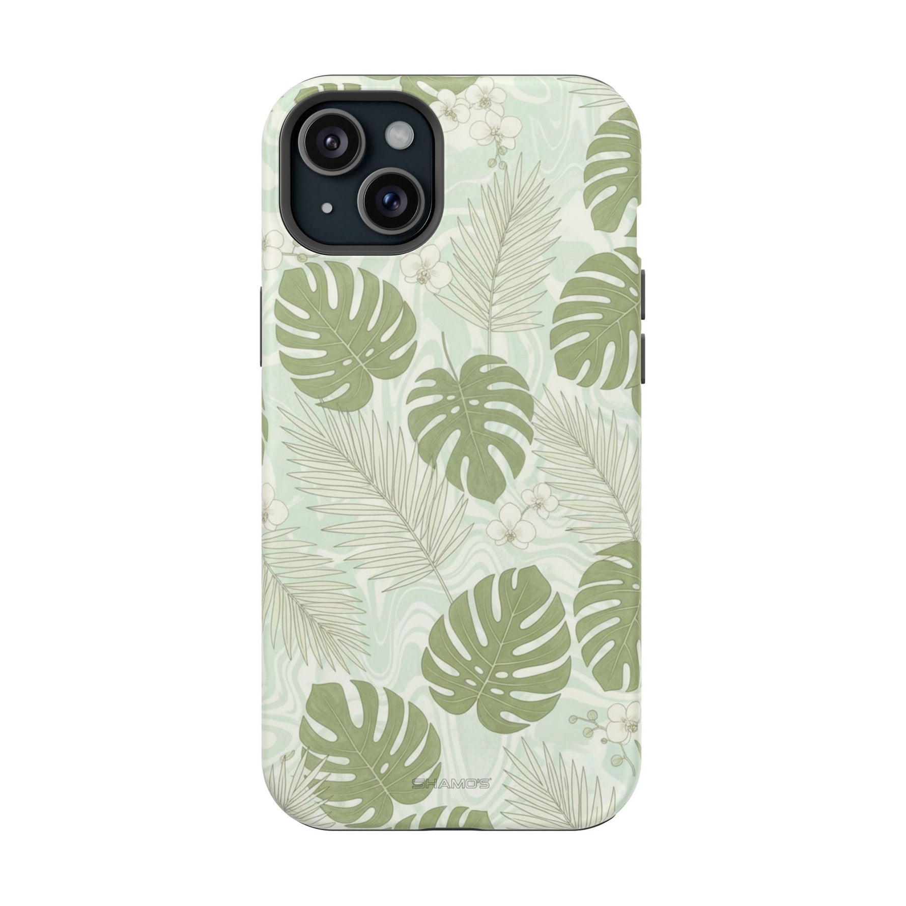 Tropical Monstera Phone Case, Impact-Resistant Magnetic iPhone Cover with MagSafe Compatibility
