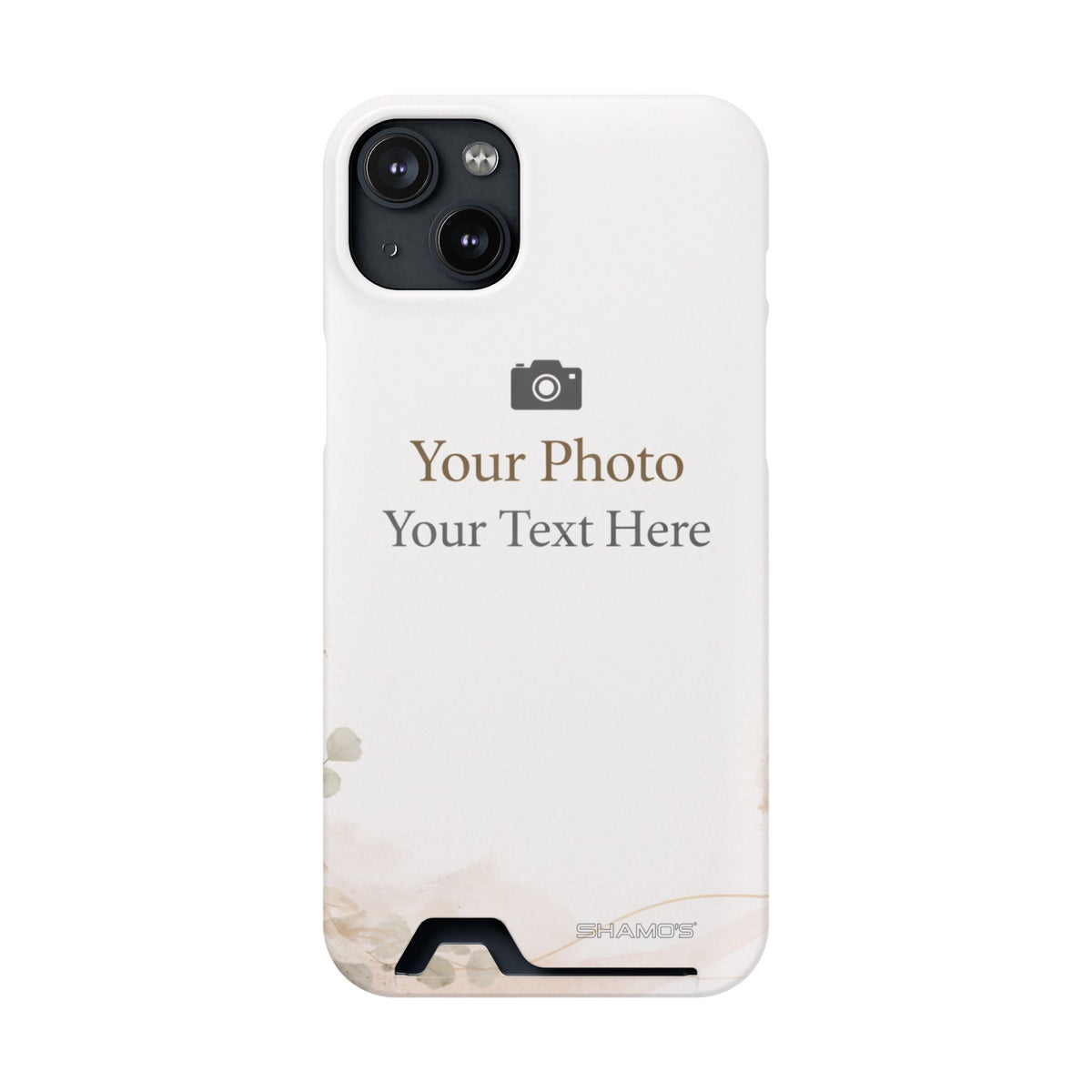 Funda para teléfono personalizable con tarjetero | Añade tu propia foto y texto