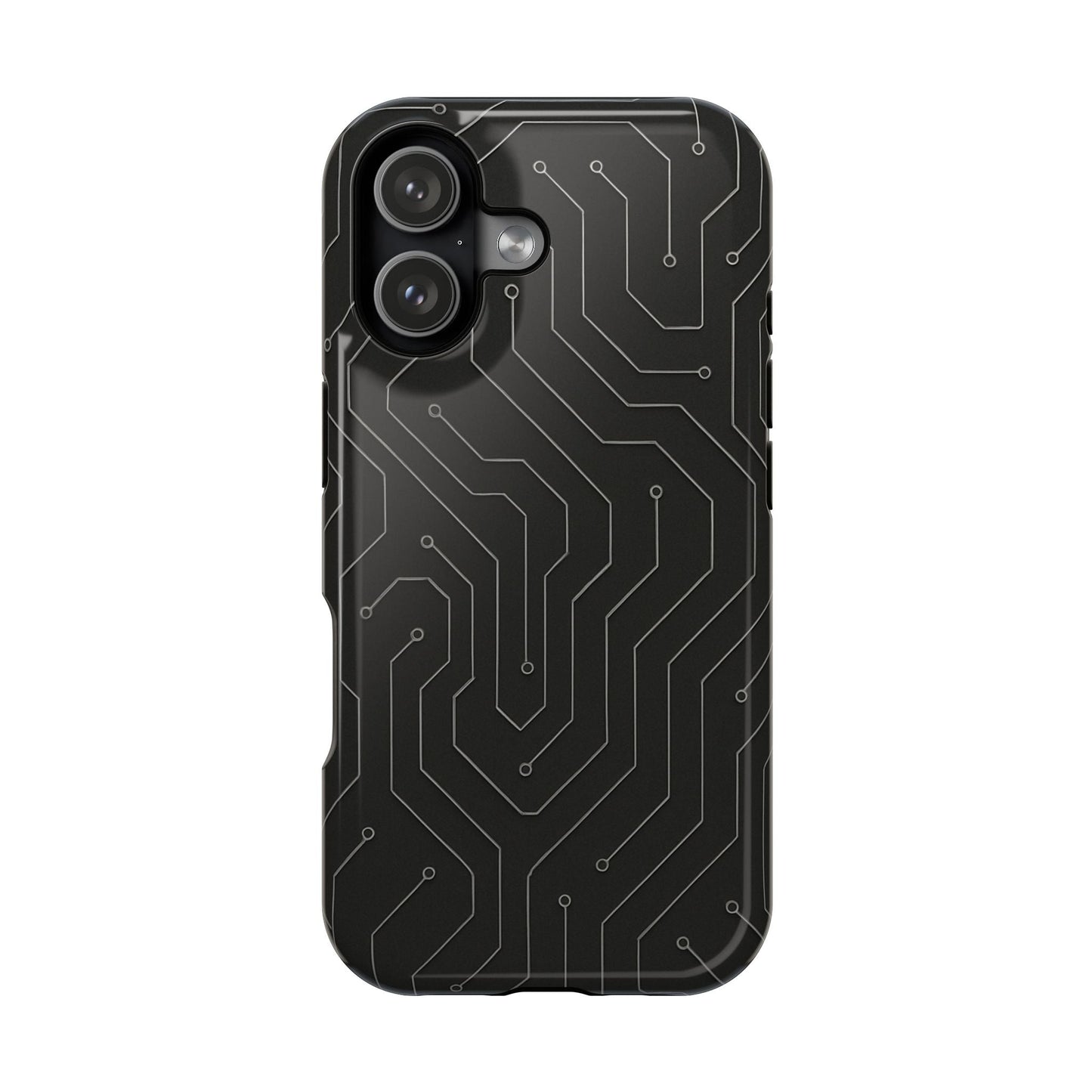 Black Circuit Board Design iPhone Case | MagSafe  Shamo's iPhone 17 / Glossy