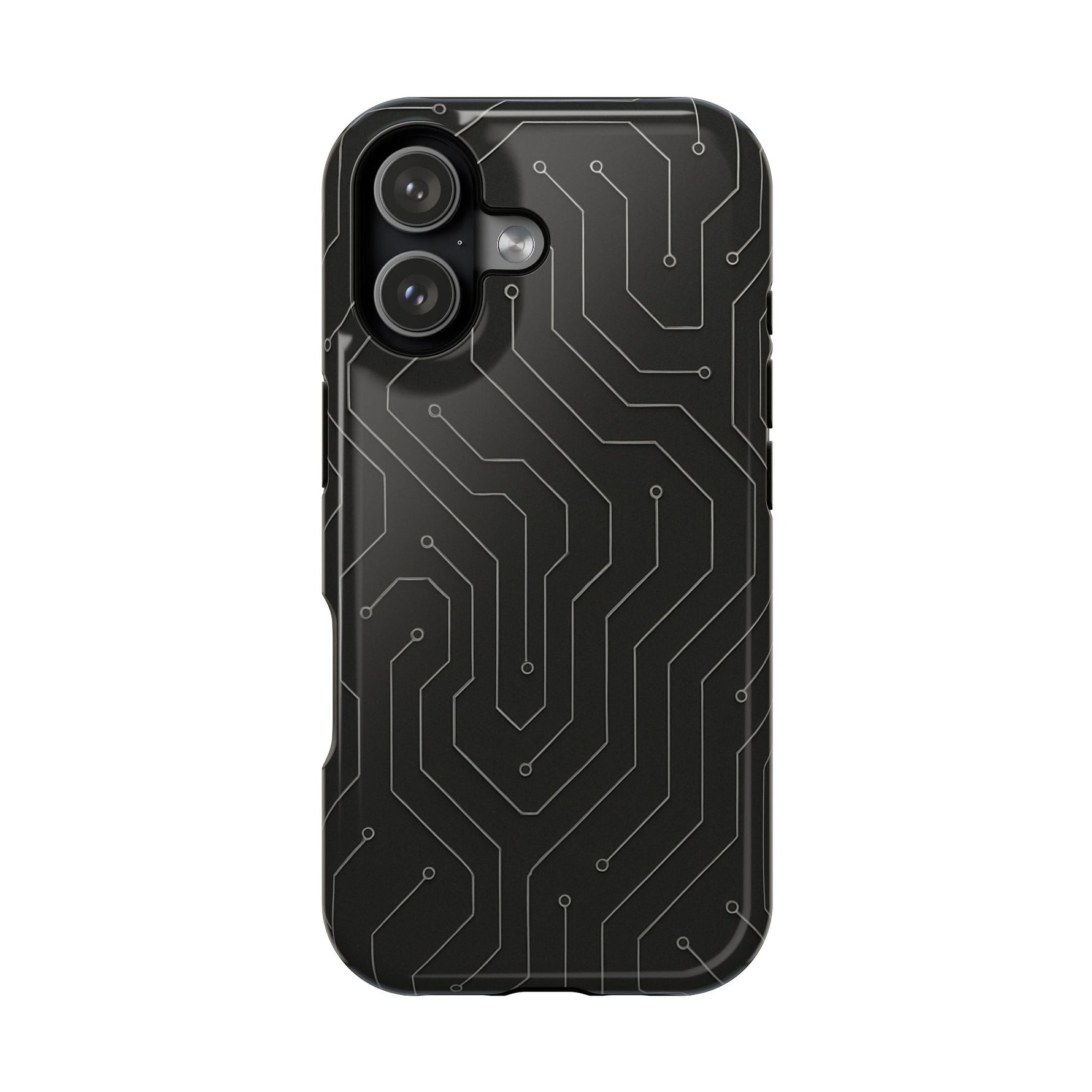 Black Circuit Board Design iPhone Case | MagSafe  Shamo's iPhone 17 / Glossy