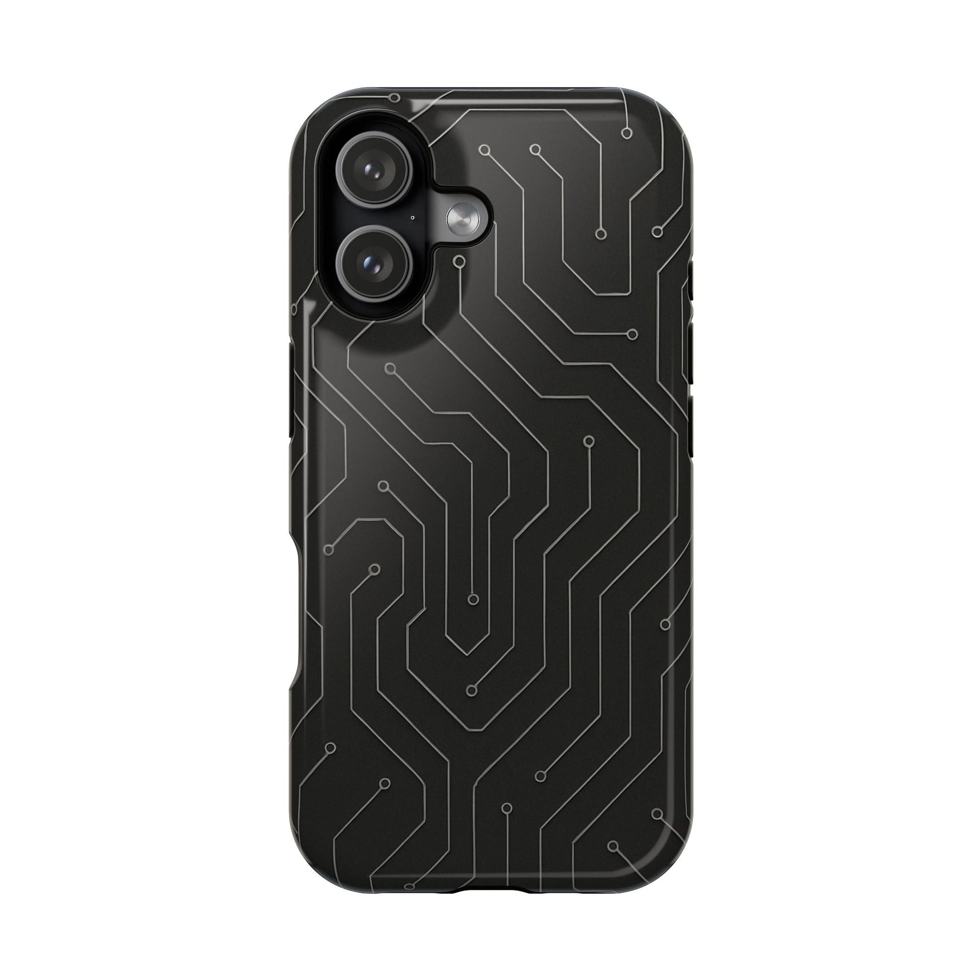Black Circuit Board Design iPhone Case | MagSafe  Shamo's iPhone 17 / Glossy