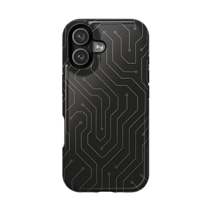 Black Circuit Board Design iPhone Case | MagSafe  Shamo's iPhone 17 / Glossy