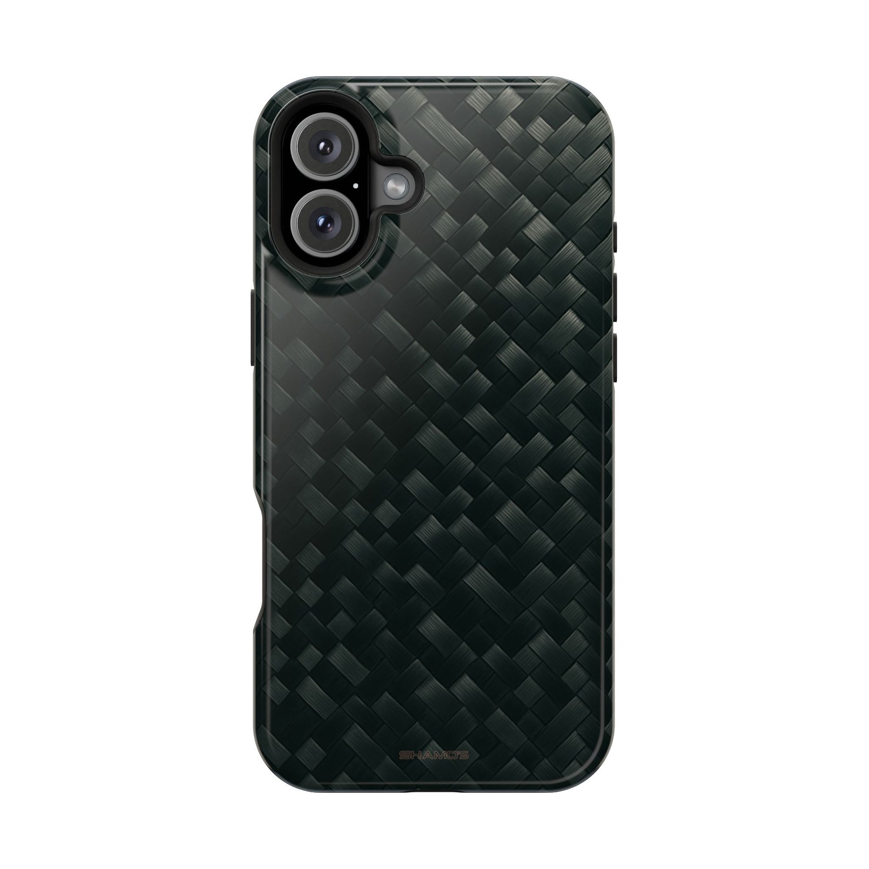 Dark Carbon Fiber Texture Magnetic Impact-Resistant iPhone Case | MagSafe compatible - iPhone 16 Plus / Glossy - Shamo's