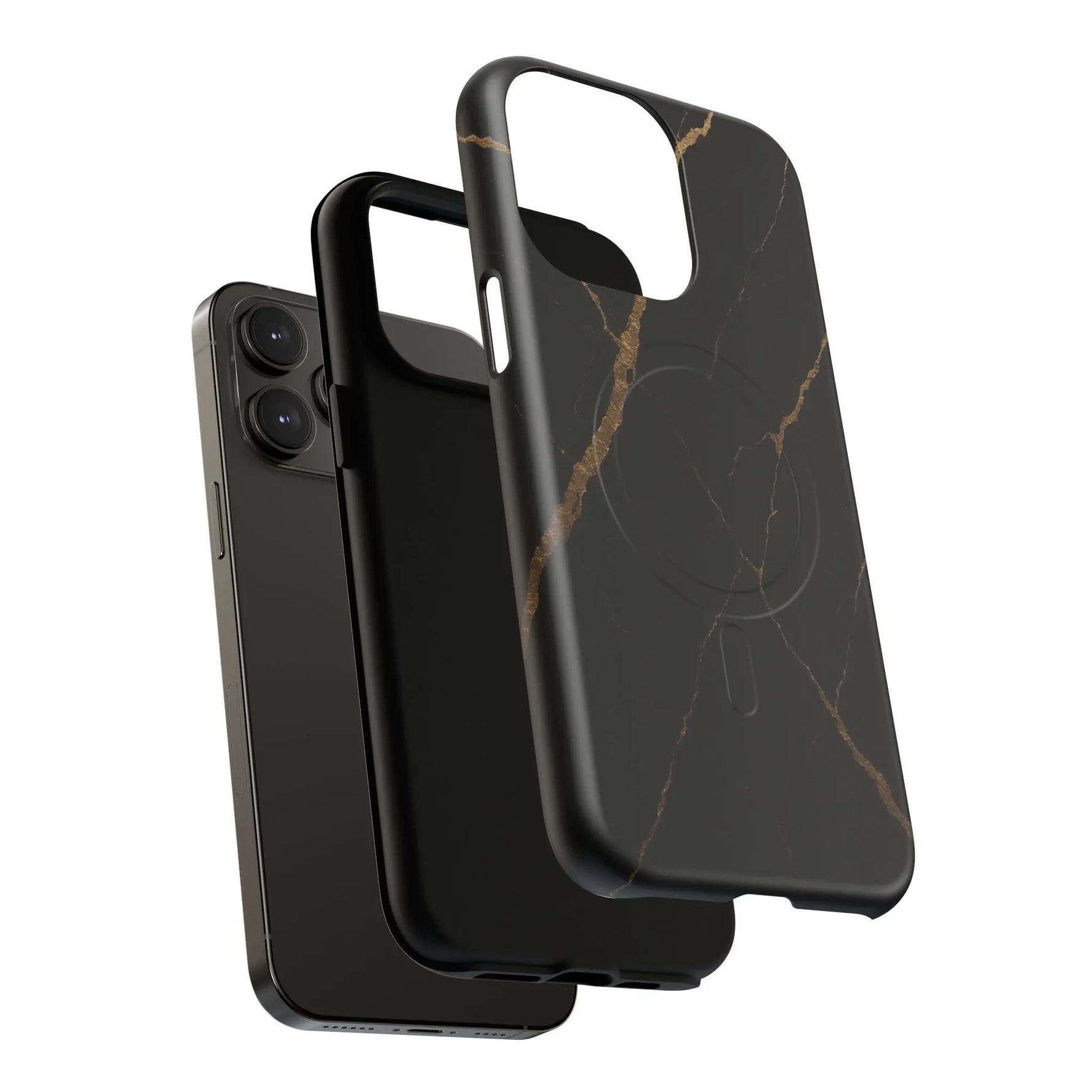 Black & Gold Marble iPhone Case with MagSafe  Shamo's