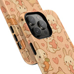 Cozy Critter Friends iPhone Case — Cute Bunny & Kitten Heart Pattern with MagSafe  Shamo's