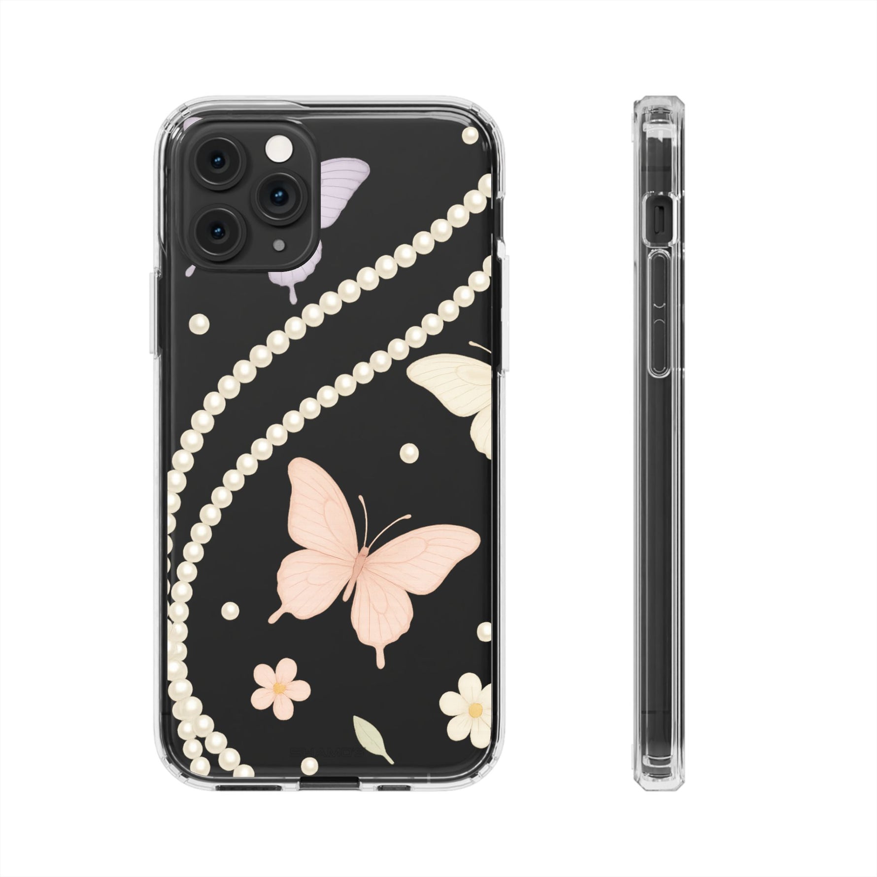 Butterfly Pearl Impact-Resistant Clear iPhone Case - iPhone 11 Pro / Without gift packaging - Shamo's