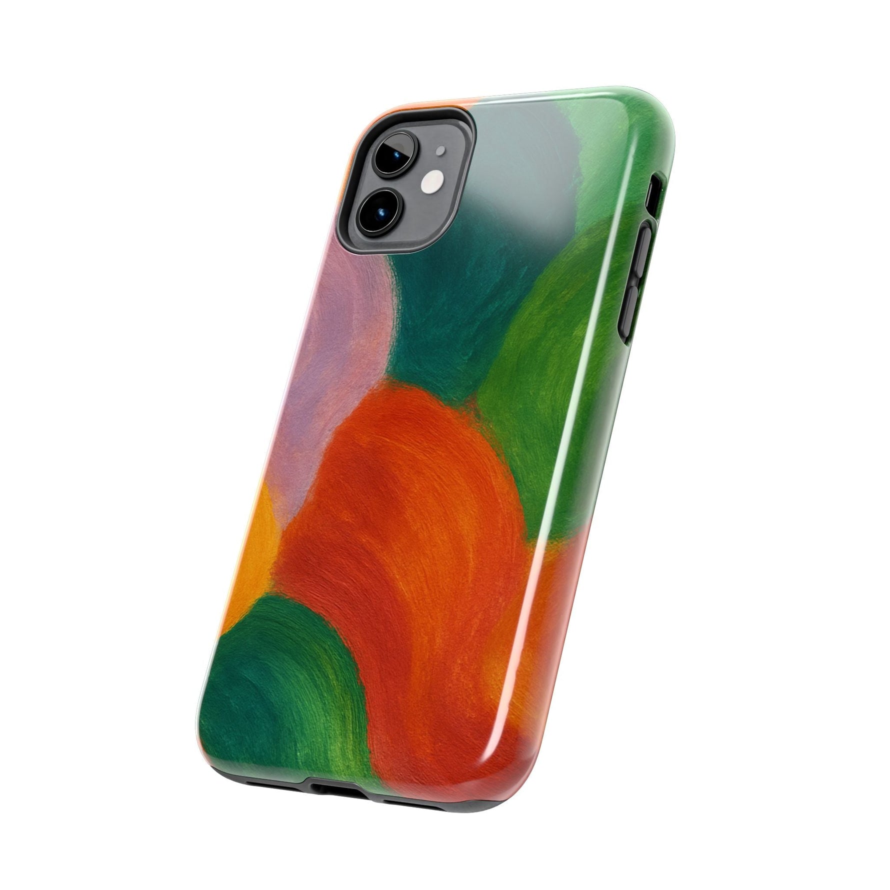 Abstract Color Wave Tough Phone Case — Bold Orange & Green Protective Phone Cover  Shamo's