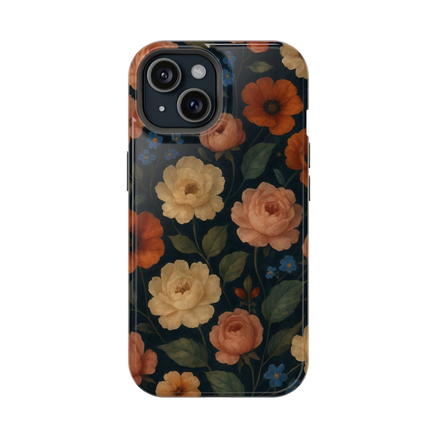 Floral Vintage Rose Magnetic Impact iPhone Case with MagSafe  Shamo's iPhone 15 / Glossy