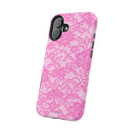 Pink Lingerie Lace Print Impact-Resistant iPhone Case | MagSafe - iPhone 17 / Glossy - Shamo's